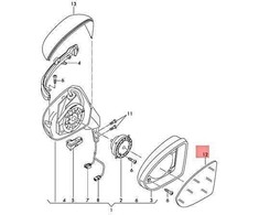 VAG Originalus VW e-Golf Golf R32 veidrodžio stiklas išgaubtas su laikikliu 5G0857522N