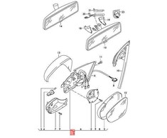 VAG Originalus VW Scirocco 138 išorinis veidrodžio korpusas satino juodos spalvos 1K8857507AL9B9