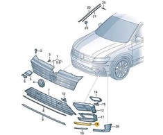VAG Originalus VW Tiguan Allspace 2018>> Priekinis buferis dešinysis paruoštas apdaila 5NN853102GRU