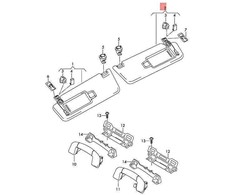 VAG Originalus VW Tiguan saulės skydelis su veidrodžiu ir dangteliu audros pilkos spalvos 5NN857552JSX4