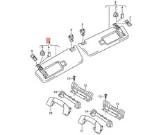 VAG Originalus VW Tiguan saulės skydelis su veidrodžiu ir dangteliu audros pilkos spalvos 5NN857551CSX4