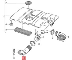 Vag Oro Vežimėlio Įpūtimo Vamzdis Volkswagen Jetta Golf Beetle Originalus 07K129684B