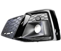 VAG Priekinis Bamperis Kairysis Virsutinis Oro Isiurbimo Groteles Satino Juodos Spalvos Audi A5 S5 Coupe 2017 2024 Originalus 8W6807681TT94