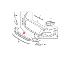 Vag Priekinis Stiklo Šluotelės Žemutinė Uždarymo Elementas Audi A3 8Y 2020 Originalus 8Y0807233A