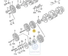 VAG Pulley Su Lipu Ir Vibrocijos Dampere Skoda Octavia 2004 2009 Originalus 068105243G