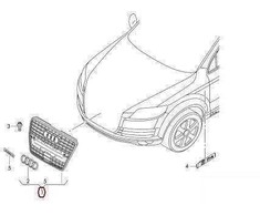 Vag Radiatoriaus Grotelės Su Numerio Ženklo Laikikliu Juodos Blizgios Audi Q7 2010 2016 Originalus 4L0853651GT94