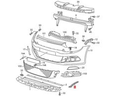 VAG Spoiler Bracket Left Front Bottom Originalus 1K8805733