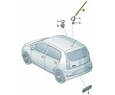 Vag Strypo Tipo Antena Volkswagen Polo Skoda Citigo Originalus 6R0035849A
