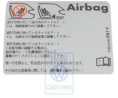 VAG T4 T4 Syncro Oro Airbag Stikeris 1993 2004 Originalus 1H0010087F