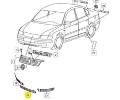 VAG Tikras VW Passat B5.5 Facelift 2001-2005 Priekinis Bamperio Grotelės Apatinis Centras