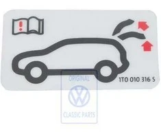 Vag Touran Mk1 2003 2005 Informacijos Lipdukas Originalus 1T0010316S