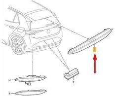 VAG Trečiojo Stabdžių Švieso Šviesa Volkswagen VW ID3 2020 Originalus 5H0945087