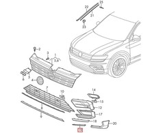 Vag Trim Aukštos Chromo Volkswagen Tiguan Ad Bt Originalus 5NA853102A2ZZ