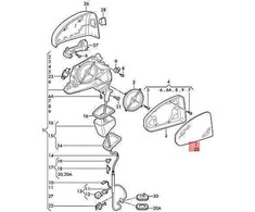 VAG Veidrodis Stiklas Lygus Su Tvirtinimo Plokšte Audi A4 A5 A4 Avant 8W0857536F Originalus