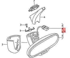 VAG Vidinė Veidrodis Auto Tamsinimas Audi A3 A3 Cabriolet Q3 8S0857511B4PK Originalus