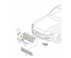 VAG "Volkswagen Amarok" priekinių grotelių emblema originalus 2H6853601ADPJ
