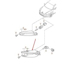 VAG VOLKSWAGEN BEETLE 5C Priekinis Kairysis Rūko Žibintas 5C5941699C NAUJAS ORIGINALUS