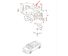 VAG Volkswagen BEETLE Kabrioletas 1Y Viršutinio rėmo spaustukas 1Y0871234C Originalus