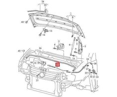VAG "Volkswagen Caddy" dangčio užrakto trosas 2016 2017 Originalus 2K6823531A