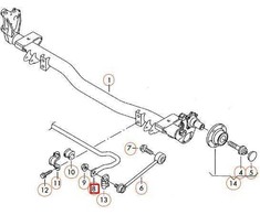 VAG Volkswagen Caddy MK3 Galinis Anti-Roll Sway Bar 2K3511409D NAUJAS ORIGINALUS