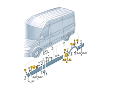 VAG Volkswagen Crafter SZ apsauginė juostelė galinė dešinė originali 7C38535369B9