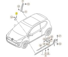 VAG Volkswagen E-Up 2012-2016 Priekinio kairiojo skydelio apdaila 1S0853273B5AP originali