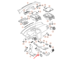 VAG Volkswagen GOLF MK5 galinės kairės pusės kėbulo ventiliacijos grotelės originalios 1K0819465B