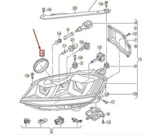 VAG "Volkswagen Golf Mk7" priekinių žibintų dangtelis originalus 5G0941607B