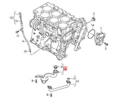 VAG Volkswagen PHAETON 3D Alyvos siurblio siurbimo linija 03H115251C NAUJA ORIGINALI
