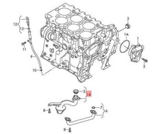 VAG Volkswagen PHAETON 3D Alyvos siurblio siurbimo linija 03H115251C NAUJA ORIGINALI