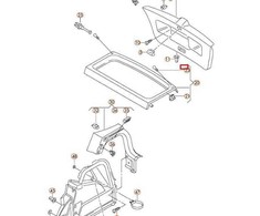 VAG Volkswagen Polo 6R bagažinės lentynos laikiklio dirželis originalus 6R0863447041