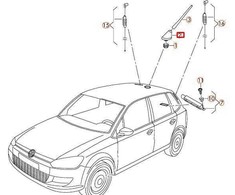 VAG Volkswagen POLO 6R Stogo antenos bazė 6R0035501 NAUJA ORIGINALI
