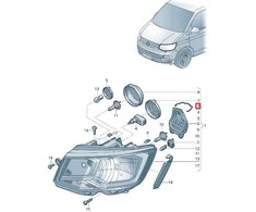 VAG Volkswagen T5 T6 Galvos Šviesos Dangtelio Laikiklis Originalus 7E0941160