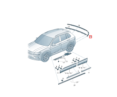 VAG Volkswagen Tiguan Ad Bt Galinio Stiklo Dekoras Kairys Originalus 5NA8538412ZZ