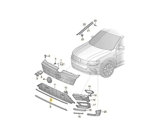 VAG Volkswagen Tiguan Allspace BW 2018 Priekinis Bumperio Apatinis Chromas Originalus 5NN853101A2ZZ