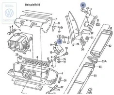 VAG Volkswagen Vanagon Syncro Pilko Pietinis Aplankas Originalus 2118671697UK