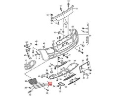 VAG VW 3B galinio bamperio dešinės pusės apdailos komplektas originalus 420898460BT94