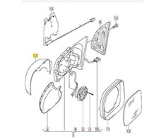 VAG VW AMAROK (10-17) Priekinio Š/S kairės pusės veidrodėlio dangtelis juodas 2H0857527B9B9 originalus
