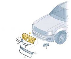 Volkswagen Amarok 2H Radiatoriaus Grotelės Satino Juodos Spalvos VAG Originalus 2H6853651BLDB