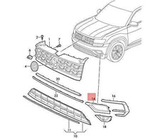 VAG VW Atlas Teramont CA1 ventiliacijos grotelės kairės pusės originalios 3CN853665C9B9