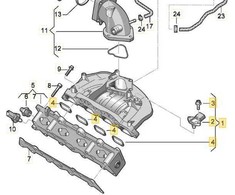 VAG VW AUDI SEAT SKODA BEETLE Įsiurbimo kolektoriaus viršutinė dalis originali 03C129709BA
