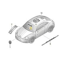 VAG VW Beetle 5C1 5C2 5C7 High Chrome BEETLE užrašas originalus 5C1853670739