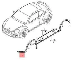 VAG Dangtis Dešinysis Apatinis Satino Juodos Spalvos Volkswagen Beetle 2012 2017 Originalus 5C58538969B9