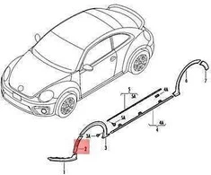 Vag Rėmas Satino Juodos Spalvos Volkswagen Beetle 2012 2017 Originalus 5C5807604A9B9