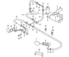VAG VW BORA GOLF 4 priekinių žibintų ploviklio pakėlimo cilindro siurblys originalus 1J0955978B