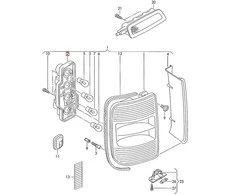 VAG VW CADDY 04-11 galinio žibinto lemputės laikiklis dešinėje O/S originalus 2K5945258A