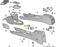 VAG VW Caddy 2CA 2CB 2CH 2CJ SAA SAB įdėklas gėrimų laikikliui originalus 2K5863328