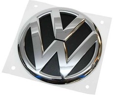 VAG VW CADDY MK3 TRANSPORTER T5 Chromuotas juodas galinis emblemos ženkliukas 2K5853630AULM originalus