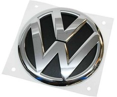 VAG VW CADDY MK3 TRANSPORTER T5 Chromuotas juodas galinis emblemos ženkliukas 2K5853630AULM originalus