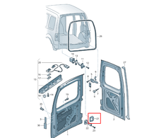 VAG VW Caddy Satin Juodas dangtelio dangtelis originalus 2K0827279A9B9
